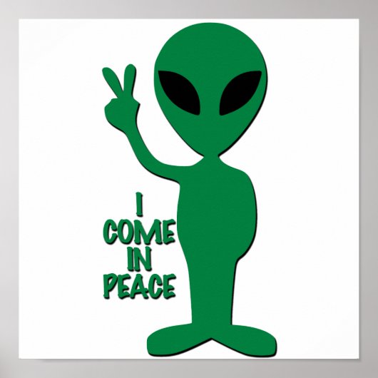Poster Salutations Aliens - Je Viens En Paix (Devant)