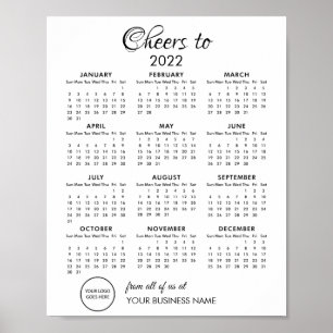 Poster Salutations au Calendrier 2022 Logo d'entreprise