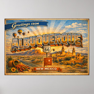 Poster Salutations d'Albuquerque Carte postale ancienne