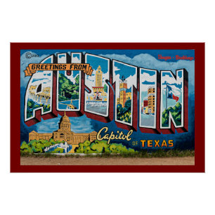 Poster Salutations d'Austin, Texas
