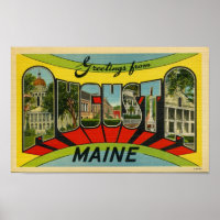 Salutations de Augusta, Maine Giant Postcard