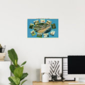 Poster Salutations de avec vues PittoresquesSanta Cruz, C (Bureau à domicile)