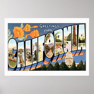 Poster Salutations de Californie