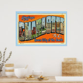 Poster Salutations de Charlotte N.C., Vintage (Cuisine)