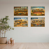 Poster Salutations de Chicago Carte Postale Ancienne