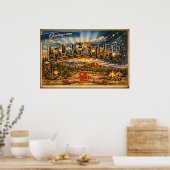 Poster Salutations de Flagstaff Carte Postale Ancienne (Cuisine)