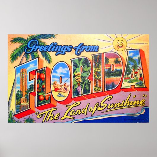 Poster Salutations de Floride, le pays du soleil (Devant)