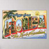 Poster Salutations De Floride "Le Pays Du Soleil", Vin (Devant)