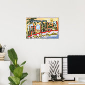 Poster Salutations De Floride "Le Pays Du Soleil", Vin (Bureau à domicile)