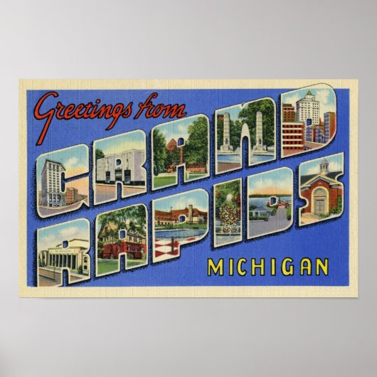 Poster Salutations De Grand Rapids Michigan (Devant)