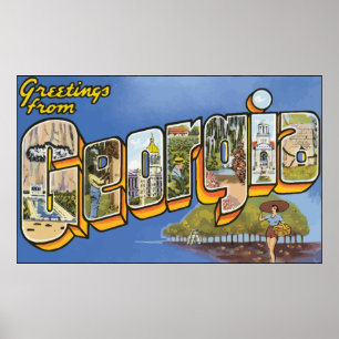Poster Salutations de la Géorgie, cru