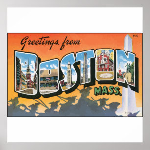 Poster Salutations de la messe de Boston, Vintage