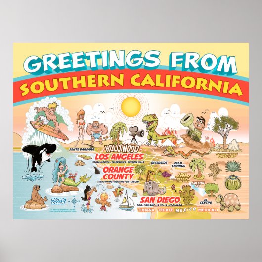 Poster Salutations de l'affiche de la Californie du Sud (Devant)