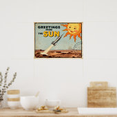 Poster Salutations de l'affiche Sun Retro Sci-Fi (Cuisine)