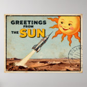 Poster Salutations de l'affiche Sun Retro Sci-Fi (Devant)