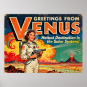 Poster Salutations de l'affiche Vénus Retro Sci-Fi (Devant)