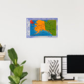Poster Salutations de l'Alaska Carte (Bureau à domicile)