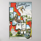 Poster Salutations De L'Idaho, Vintage (Devant)