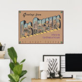 Poster Salutations De Los Angeles, Vintage (Bureau à domicile)