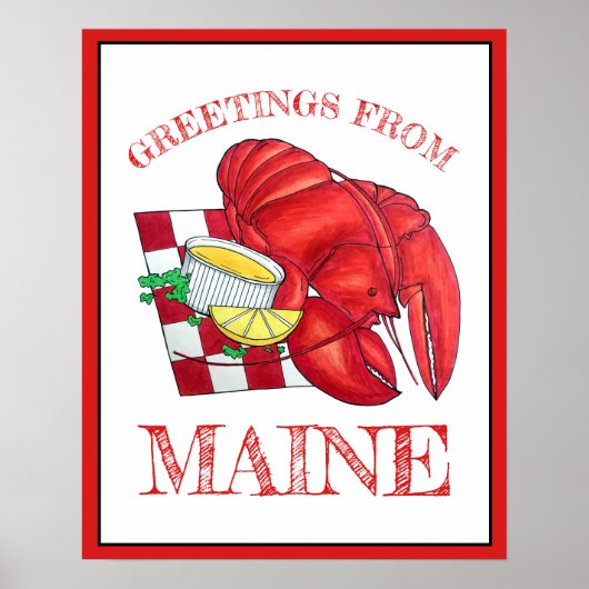 Poster Salutations de Maine Lobster Shack Dîner de fruits (Devant)