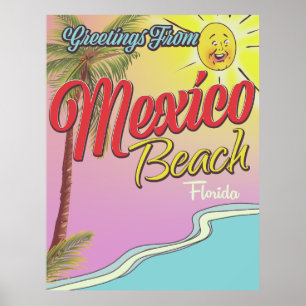 Poster Salutations De Mexico Beach Florida