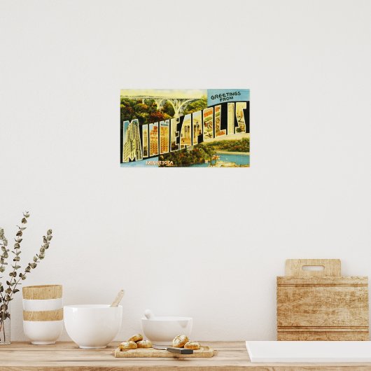 Poster Salutations de Minneapolis Minnesota (Cuisine)