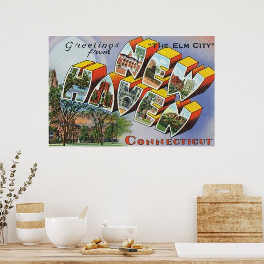 Poster Salutations De New Haven, CT (Cuisine)