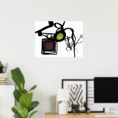 Poster Salutations de Philydion : Abstrait noir et blanc (Bureau à domicile)