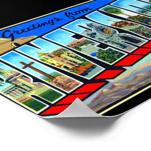 Poster Salutations de Riverside California (Coin)