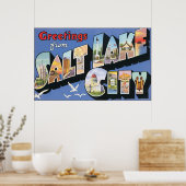 Poster Salutations De Salt Lake City, Vintage (Cuisine)