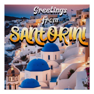 Poster Salutations de Santorin