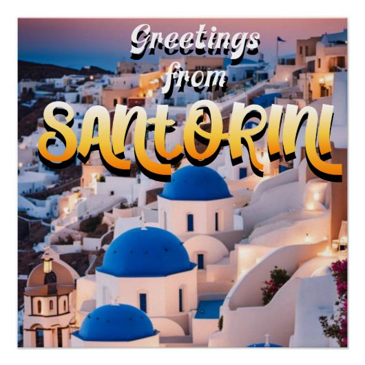 Poster Salutations de Santorin (Devant)