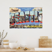 Poster Salutations de Seattle Washington_Vintage voyage (Cuisine)