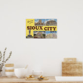 Poster Salutations De Sioux City Iowa, Vintage (Cuisine)