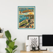 Poster Salutations de St Augustine Rétro (Bureau à domicile)