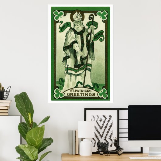 Poster Salutations de St. Patrick (Erin Go Braugh) (Bureau à domicile)