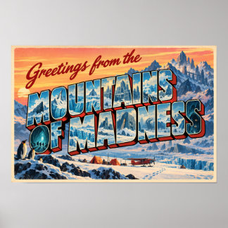 Poster Salutations des montagnes de la folie