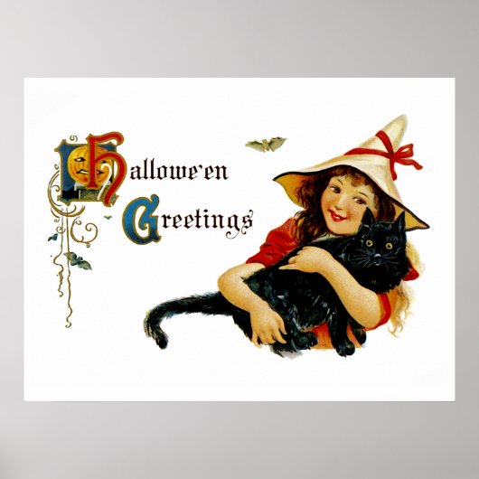 Poster Salutations d'Halloween vintage (Devant)