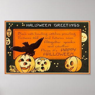 Poster Salutations d'Halloween vintage