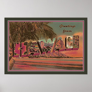 Poster Salutations d'Hawaii