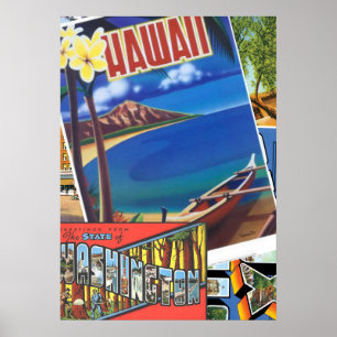 Poster Salutations d'Hawaii