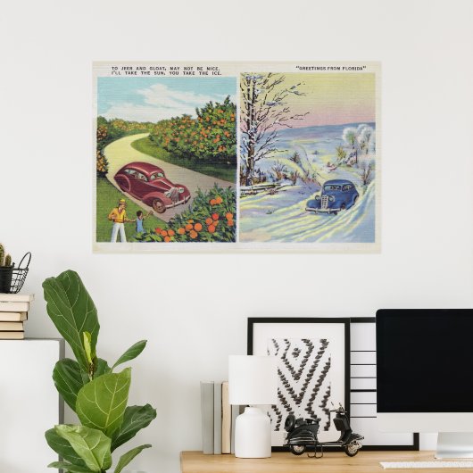 Poster Salutations Drôle De L'Affiche Florida (Bureau à domicile)