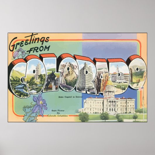 Poster Salutations Du Colorado, Vintage (Devant)