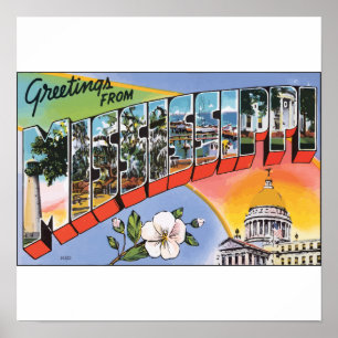 Poster Salutations du Mississippi, cru