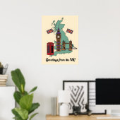 Poster Salutations du Royaume-Uni British Landmarks Trave (Bureau à domicile)