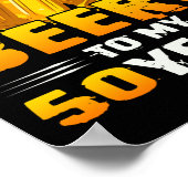 Poster Salutations Et Bières À Mes 50 Ans 50e Anniversair (Coin)