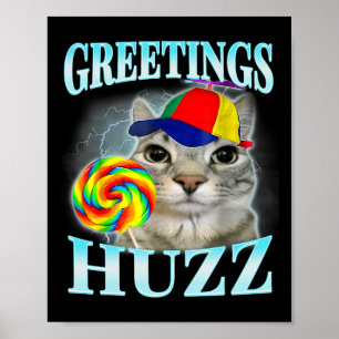 Poster Salutations Huzz Mème drôle de l'argot de la Gen Z