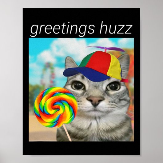 Poster Salutations Huzz Mème drôle de l'argot de la Gen Z (Devant)
