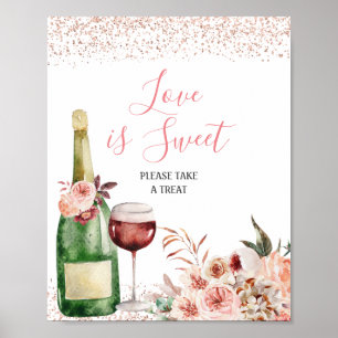 Poster Salutations pour l'amour Fête des mariées rose L'a