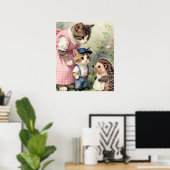 Poster Salutations pour le premier jour –  Chat et Hériss (Bureau à domicile)